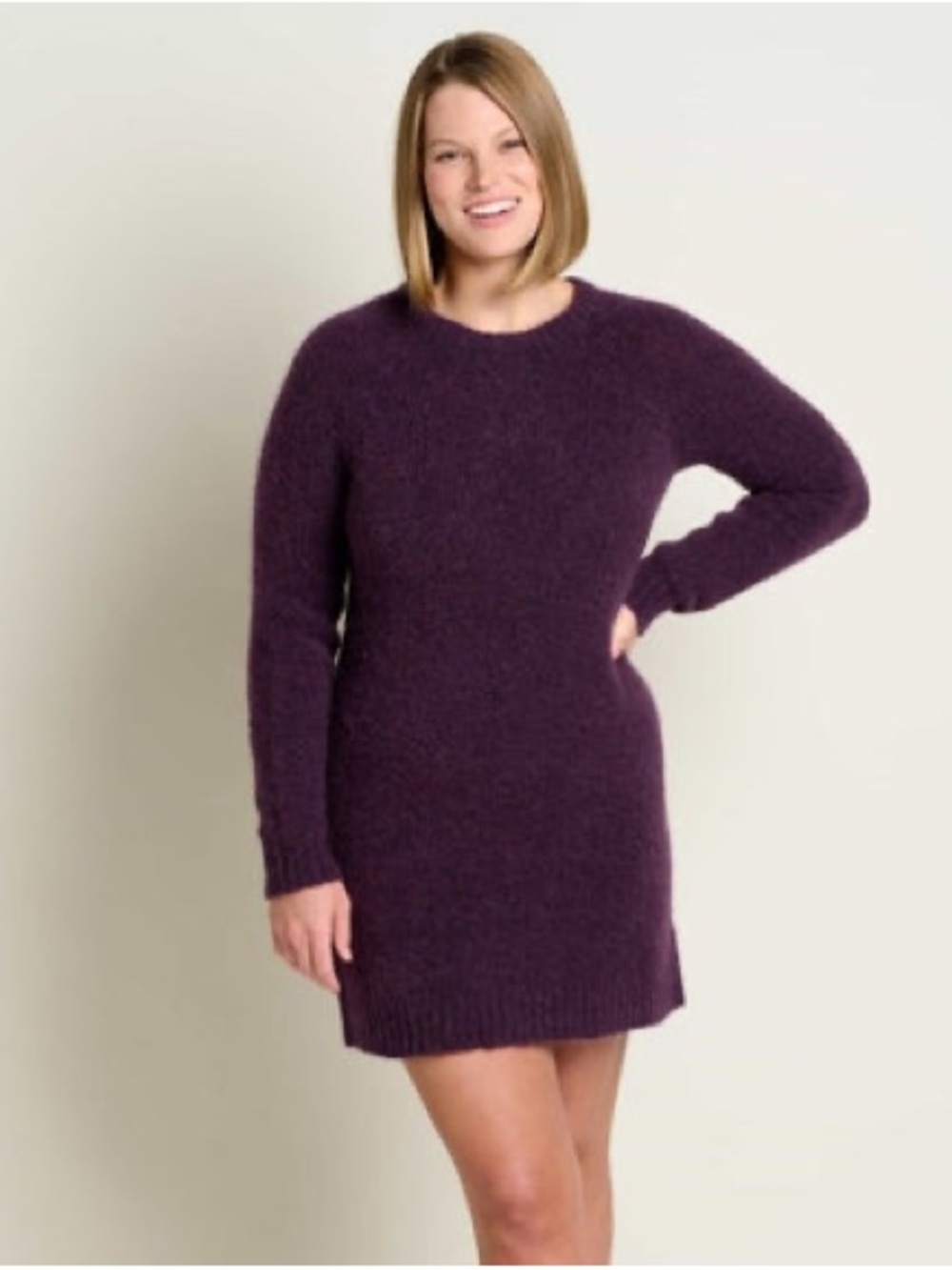 NWT. Toad&Co. toddy Crew Sweater Dress. Blackberry. Size Large.